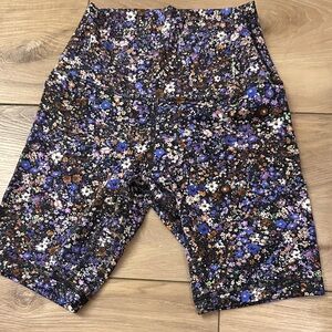 Lululemon Athletica Floral Print Shorts - Black and Purple
